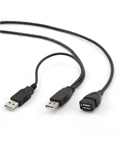 Cablu de comunicație Cablexpert CCP-USB22-AMAF-3, 2AM/AF/USB Type-A (F), 0,9m, Negru 2