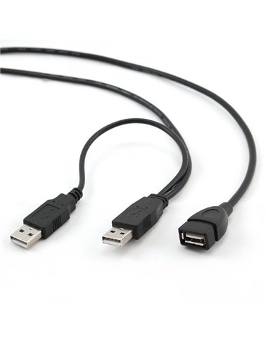 Коммуникационный кабель Cablexpert CCP-USB22-AMAF-3, 2AM/AF/USB Type-A (F), 0,9м, Чёрный