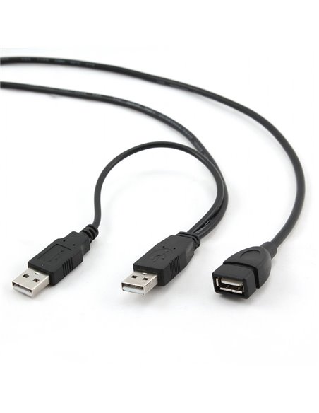 Коммуникационный кабель Cablexpert CCP-USB22-AMAF-3, 2AM/AF/USB Type-A (F), 0,9м, Чёрный