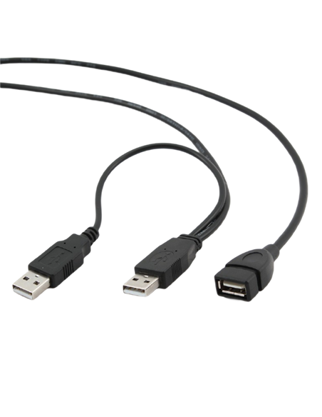 Коммуникационный кабель Cablexpert CCP-USB22-AMAF-3, 2AM/AF/USB Type-A (F), 0,9м, Чёрный