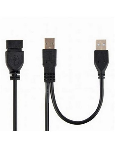 Коммуникационный кабель Cablexpert CCP-USB22-AMAF-3, 2AM/AF/USB Type-A (F), 0,9м, Чёрный