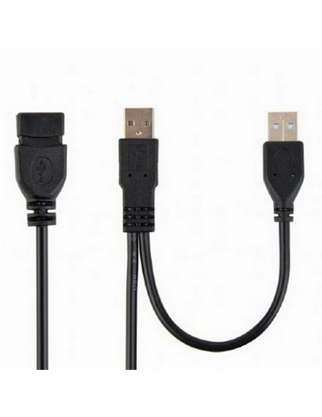Коммуникационный кабель Cablexpert CCP-USB22-AMAF-3, 2AM/AF/USB Type-A (F), 0,9м, Чёрный