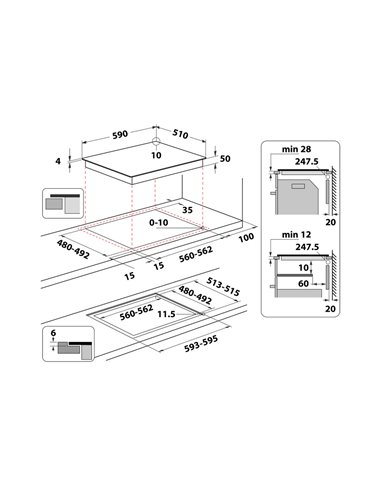 Plită cu inducție Whirlpool WL B8160 NE, Negru