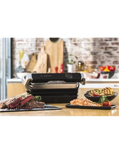 Электрический Гриль Tefal OptiGrill Elite, 2000Вт, Серебристый