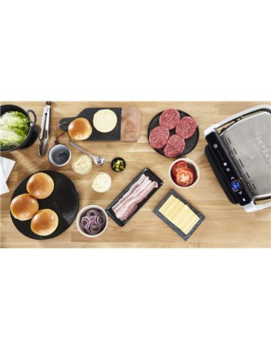 Grătar electric Tefal OptiGrill Elite, 2000W, Argintiu