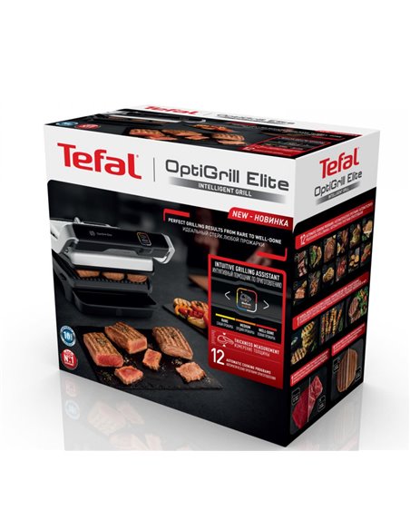 Электрический Гриль Tefal OptiGrill Elite, 2000Вт, Серебристый Электрический Гриль Tefal OptiGrill Elite, 2000Вт, Серебристый