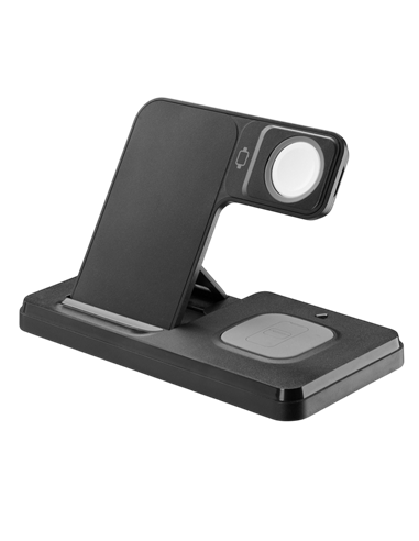 Încărcător wireless Cellularline Triple Station 3 in 1, 15W, Negru
