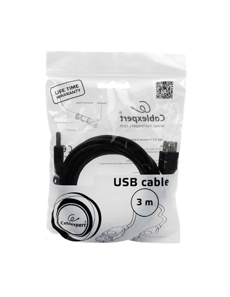 Cablu prelungitor Cablexpert CCP-USB2-AMAF-10, USB Type-A (M)/USB Type-A (F), 3m, Negru