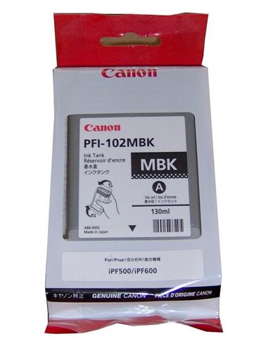Картридж чернильный Canon PFI-102, 130мл, Матовый Черный