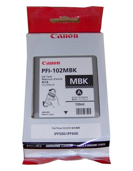 Картридж чернильный Canon PFI-102, 130мл, Матовый Черный
