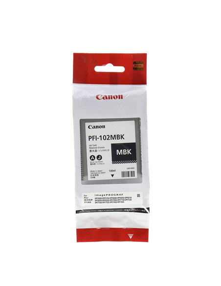 Картридж чернильный Canon PFI-102, 130мл, Матовый Черный