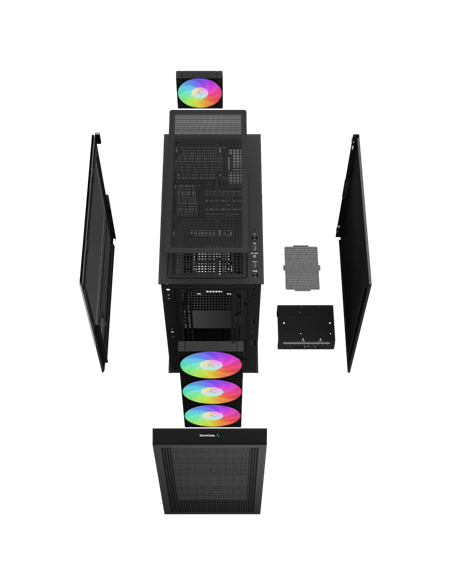 Компьютерный корпус Deepcool CH560 Digital, Midi-Tower, Без блока питания, Чёрный