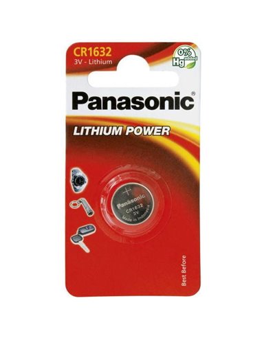 Дисковые батарейки Panasonic CR-1632EL, CR1632, 1шт.