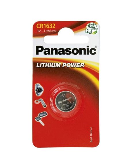 Дисковые батарейки Panasonic CR-1632EL, CR1632, 1шт.
