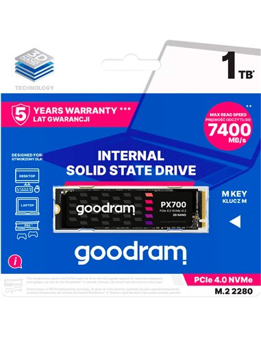 M.2 NVMe SSD GOODRAM PX700 / 1.0TB / 3D NAND TLC