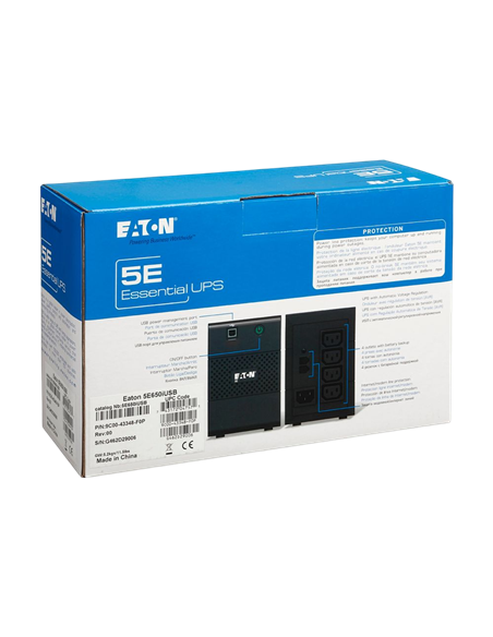 Sursă de alimentare neîntreruptibilă Eaton 5E650iUSB, Linear-interactiv, 650VA, Turn