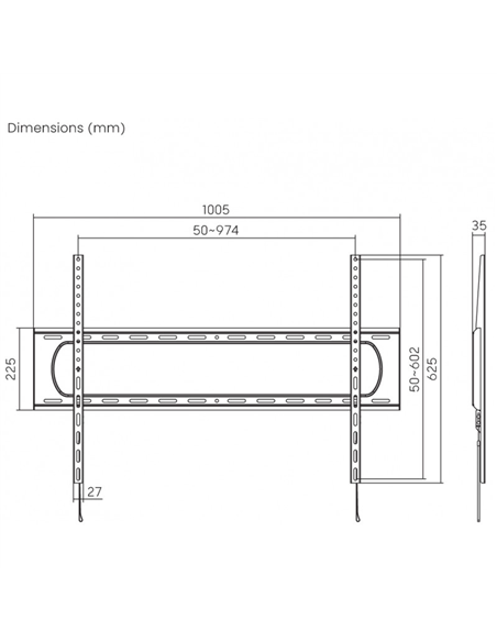 Настенное крепление для телевизора Reflecta Plano Flat 120-9060, Чёрный