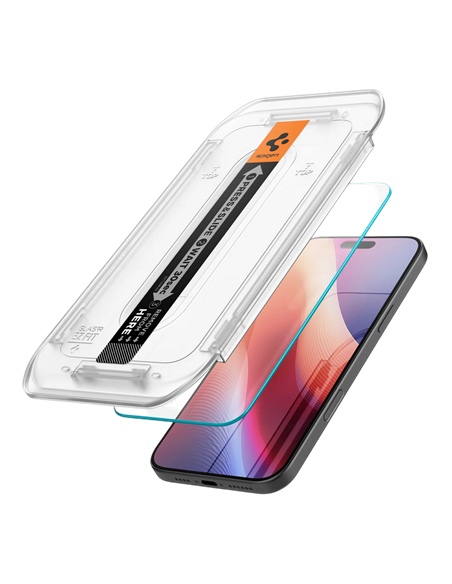 Защитное стекло Spigen iPhone 16 Glas. TR Slim, Прозрачный Защитное стекло Spigen iPhone 16 Glas. TR Slim, Прозрачный