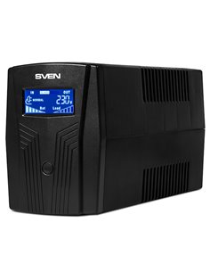 SVEN Pro 650 (LCD,USB), Line-interactive UPS with AVR, 650VA /390W, Multifunction LCD display, 2x Schuko outlets, 1x7AH, AVR:...