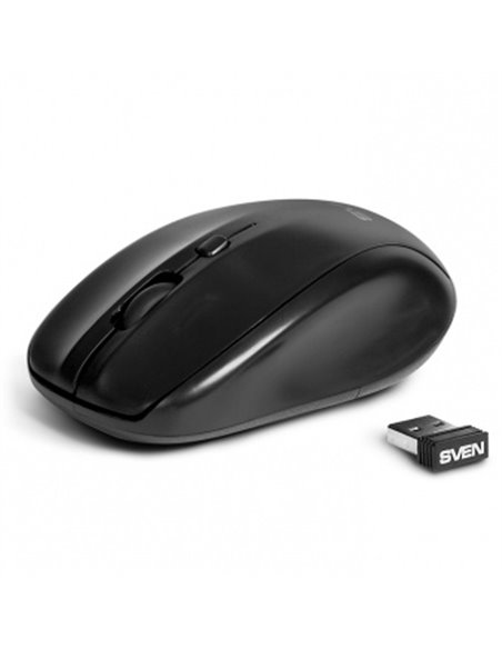 SVEN RX-305 Wireless, Optical Mouse, 2.4GHz, Nano Receiver, 800/1200/1600 dpi, USB, Black SVEN RX-305 Wireless, Optical Mouse, 2.4GHz, Nano Receiver, 800/1200/1600 dpi, USB, Black
