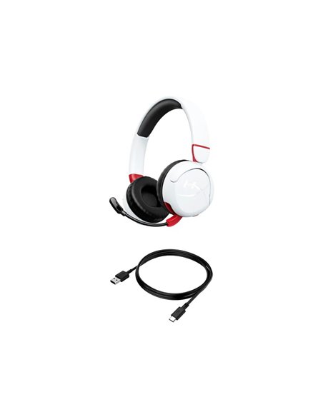 Casti Wireless Headset HyperX Cloud Mini, White/Red, [7G8F2AA]