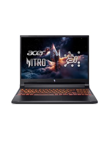 Ноутбук 16” ACER Nitro V 16 AI ANV16-42/ WUXGA/ 180Hz/ AMD Ryzen 5 240 AI/ 16GB/ 1TB SSD/ RTX 3050/ Obsidian Black