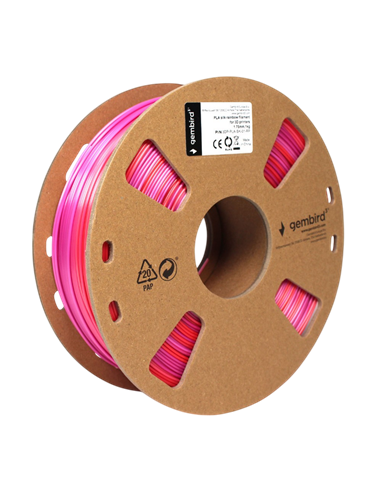 Filament pentru imprimantă 3D Gembird 3DP-PLA-SK-01-RP, PLA, Roșu | Violet, 1.75 mm, 1kg