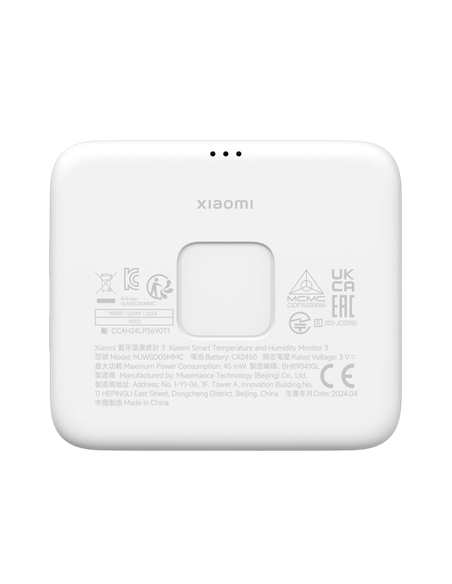 Датчик температуры и влажности Xiaomi Mi Temperature and Humidity Monitor 3, Белый