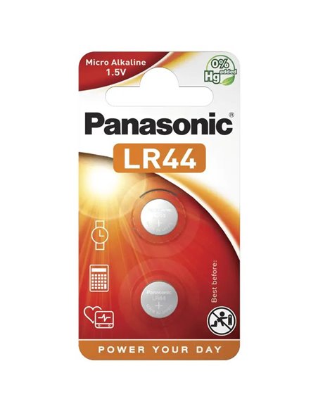 Дисковые батарейки Panasonic LR-44EL/6B, LR44, 6 шт.