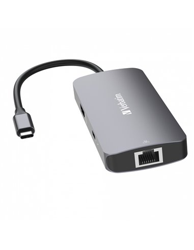 Многопортовый Адаптер Verbatim CMH-05/ USB-C/ 2xUSB-A/ 1xUSB-C (PD 100w)/ HDMI/ RJ45
