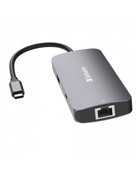 Многопортовый Адаптер Verbatim CMH-05/ USB-C/ 2xUSB-A/ 1xUSB-C (PD 100w)/ HDMI/ RJ45