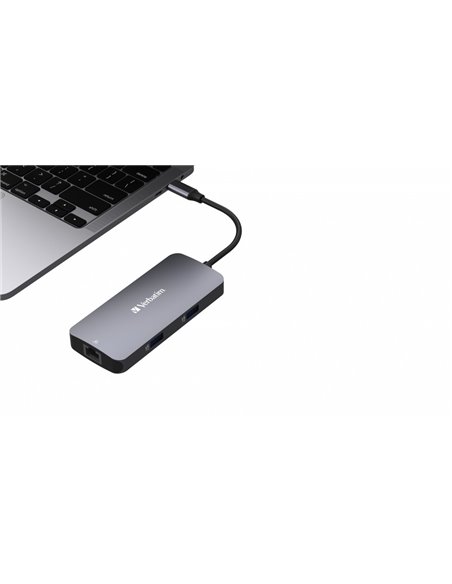 Многопортовый Адаптер Verbatim CMH-05/ USB-C/ 2xUSB-A/ 1xUSB-C (PD 100w)/ HDMI/ RJ45