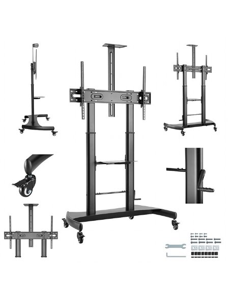 Напольная подставка для телевизора на колесиках 60” - 100”, Gembird ”TVS-100T-02”, Black