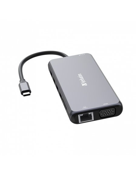 Многопортовый Адаптер Verbatim CMH-14/ USB-С/ 3xUSB-A 3.2/ 2xUSB-A/ 1xUSB-C PD(100W)/ 2xHDMI/ 1xVGA/ RJ45/ SD/ microSD