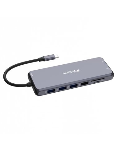 Adaptor Multiport Verbatim CMH-14/ USB-С/ 3xUSB-A 3.2/ 2xUSB-A/ 1xUSB-C PD(100W)/ 2xHDMI/ 1xVGA/ RJ45/ SD/ microSD