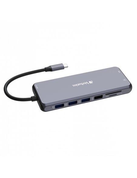 Многопортовый Адаптер Verbatim CMH-14/ USB-С/ 3xUSB-A 3.2/ 2xUSB-A/ 1xUSB-C PD(100W)/ 2xHDMI/ 1xVGA/ RJ45/ SD/ microSD
