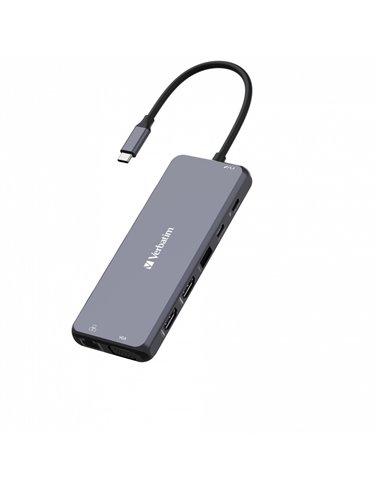 Adaptor Multiport Verbatim CMH-14/ USB-С/ 3xUSB-A 3.2/ 2xUSB-A/ 1xUSB-C PD(100W)/ 2xHDMI/ 1xVGA/ RJ45/ SD/ microSD
