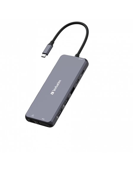 Многопортовый Адаптер Verbatim CMH-14/ USB-С/ 3xUSB-A 3.2/ 2xUSB-A/ 1xUSB-C PD(100W)/ 2xHDMI/ 1xVGA/ RJ45/ SD/ microSD