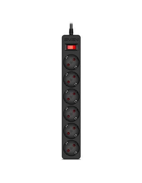 Фильтр сетевой SVEN SF-06E/ 6 Sockets/ 2300W/ 1.8m/ Black Фильтр сетевой SVEN SF-06E/ 6 Sockets/ 2300W/ 1.8m/ Black