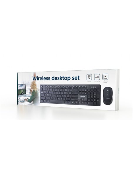 Tastatura si mouse Wireless Gembird KBS-WCH-04-RU, Black