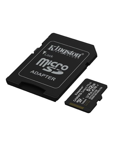Карта памяти microSD 512GB Kingston Canvas Select Plus, 150MB/s + SD adapter