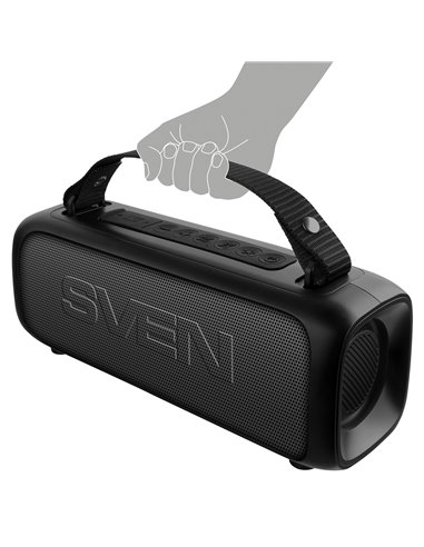Boxa portabila SVEN PS-235, Black / 12W / Bluetooth / FM / USB / 1500mA*h
