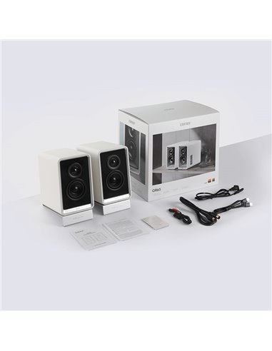 Hi-Res boxe Speakers Edifier QR65 with GaN charger 65w / 2x35W / Bluetooth / RGB / White