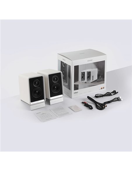 Hi-Res boxe Speakers Edifier QR65 with GaN charger 65w / 2x35W / Bluetooth / RGB / White