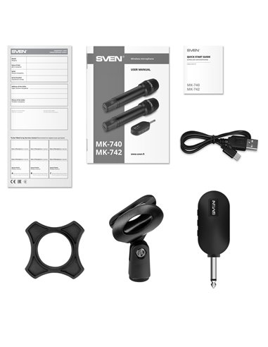 Microfon penru karaoke SVEN MK-740 / Wireless / Black
