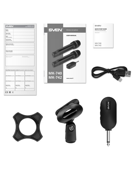 Microfon penru karaoke SVEN MK-740 / Wireless / Black Microfon penru karaoke SVEN MK-740 / Wireless / Black