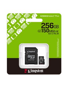 Карта памяти microSD 256GB Kingston Canvas Select Plus, 150MB/s + SD adapter