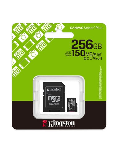 Card de memorie microSD 256GB Kingston Canvas Select Plus, 150MB/s + SD adapter