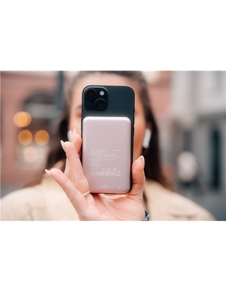 Power Bank Magnetic Wireless Verbatim Charge'n'Go / 5000 mAh / Pink Power Bank Magnetic Wireless Verbatim Charge'n'Go / 5000 mAh / Pink