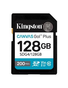 Карта памяти SD 128GB Kingston Canvas Go! Plus G4, 200/160MB/s 2